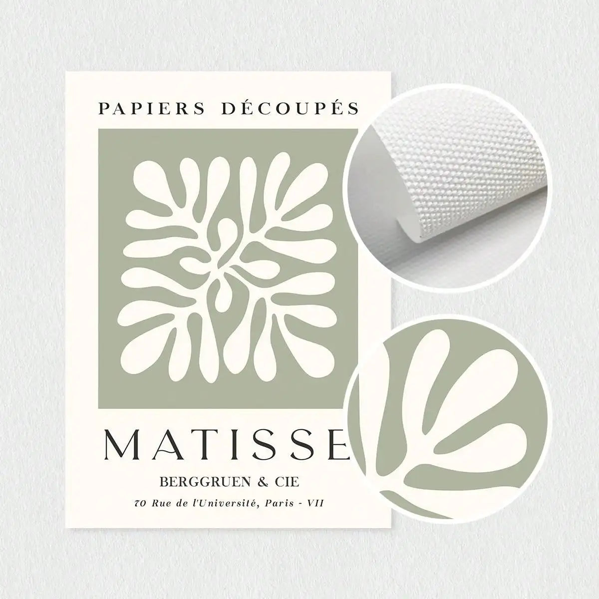 Set of 3 Sage Green Spring Flower Matisse Wall Art Canvas, Green Plant Print Poster, Bohemian Wall Art, Matisse Art Gallery Wall, Henry Matisse Print, Minimalist Modern Home Decoration, Wall Decoration, Living Room Gift, Bedroom Aesthetic Wall Art, Frame