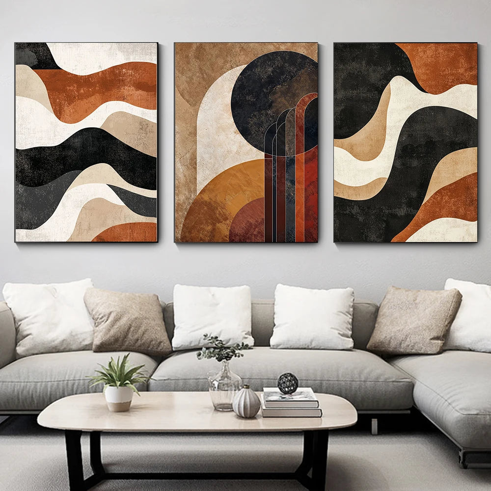 Abstract Geometric Canvas Painting For Office Living Room Home Decor Vintage Poster Wall Decor Minimalist Canvas Wall Art Mural